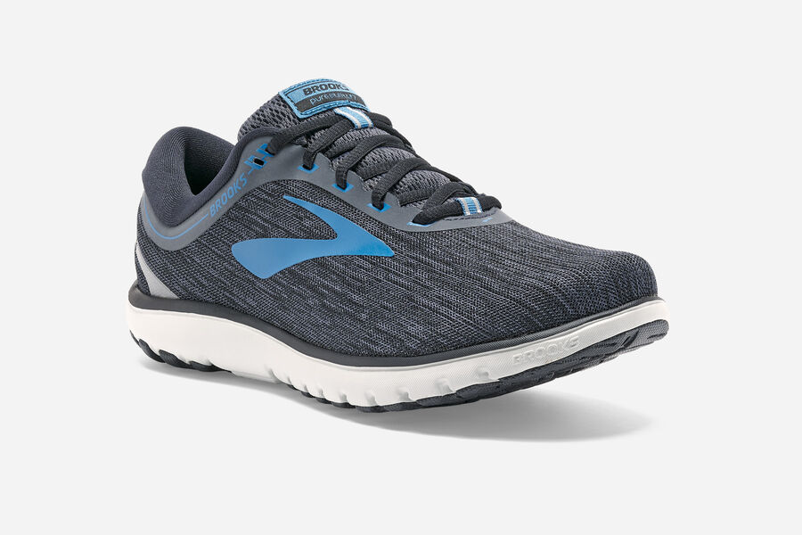 Brooks Pureflow 7 Road Running Shoes - Mens - Black/Blue - SG6538912